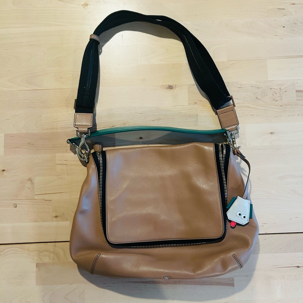 Anya Hindmarch Green Leather Backpack Purse Authentic w/ Tags & Approval Card